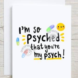 Funny Card for Psychiatrist - Psychiatrist Thank You Card - Psychiatrist Gift - Psych Gift Funny - Psych Humor - Mental Health Humor