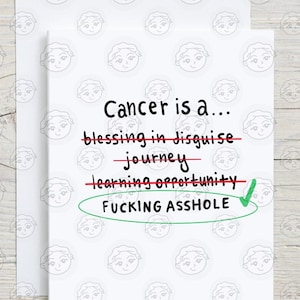 Cancer Support Card Funny - Cancer is Not a Journey - Cancer Card - Cancer Encouragement - Cancer Fighter - Chemo Gift - Cancer Gifts