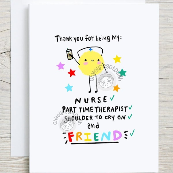 Nurse Thank You Card - Nurse Greeting Card - Nurse Thank You Gift - Nurse Card - Nurse Appreciation Gift - Nurse Funny - Nurse Humor