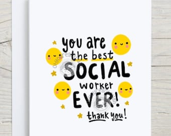 Funny Card for Social Worker - Thank You Card for Social Worker - Social Worker Gift - Social Worker Card - Social Worker Appreciation Gift