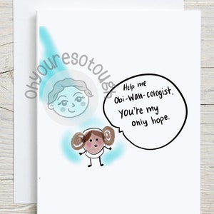 Cancer Card Funny - Obi-Wan-Cologist - Cancer Encouragement - Cancer Fighter - Chemo Gift- Cancer Card - Get Well Card - Oncologist Card