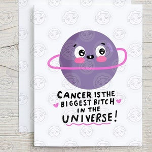 Cancer Encouragement Card Funny - Cancer Card Cute - Cancer Fighter - End of Chemo Card - Cancer Survivor Card - Cancer Card