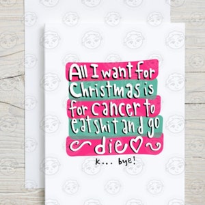 Cancer Christmas Card - Funny Cancer Card - Cancer Encouragement Card - Cancer Support Card - Cancer Card - Chemo Card
