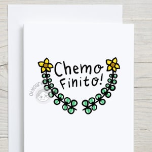 End of Chemo Card Minimalist -  Chemo Finito Foliage - Cancer Card - Chemo Card - Funny Cancer Gift - Cancer Survivor - Cancer Support Card