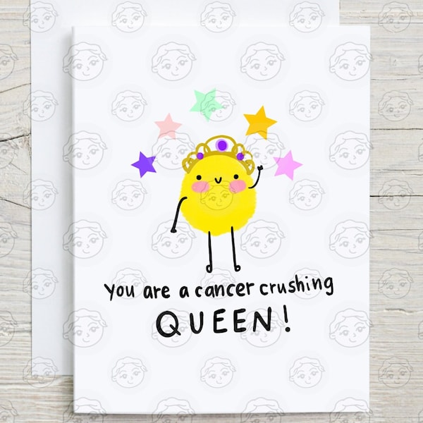 Cancer Support Card Funny - Cancer Crushing Queen - Cancer Card - Cancer Encouragement - Cancer Fighter - Chemo Gift - Chemo Card