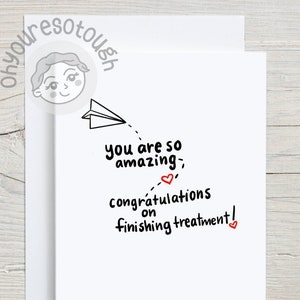 End of Chemo Card - Cute End of Chemo Congratulations Card  - Cancer Card - Chemo Card - Cancer Survivor - Cancer Support Card