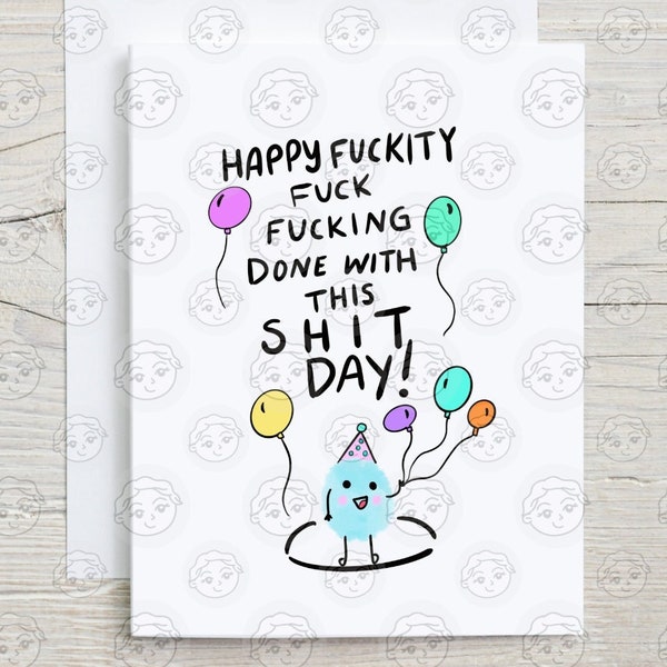 End of Chemo Card Funny -  Happy F this Shit Day - Cancer Card - Chemo Card - Funny Cancer Gift - Cancer Survivor - Cancer Support Card