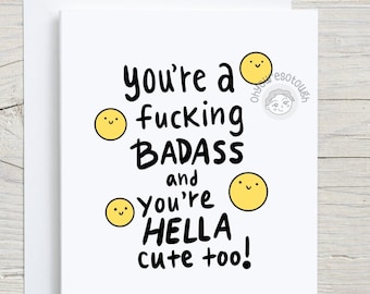 Funny Cute Support Card - Encouragement Card - Inspirational Card - Cancer Card- Sympathy Card - Humor Friend Support Card