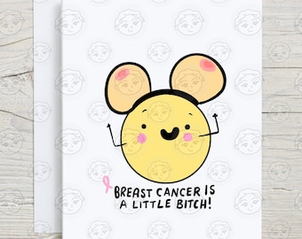 Breast Cancer Card Funny - Breast Cancer Encouragement Card - Breast Cancer Gift - Cancer Card - Cancer Greeting Card - Cancer Humor