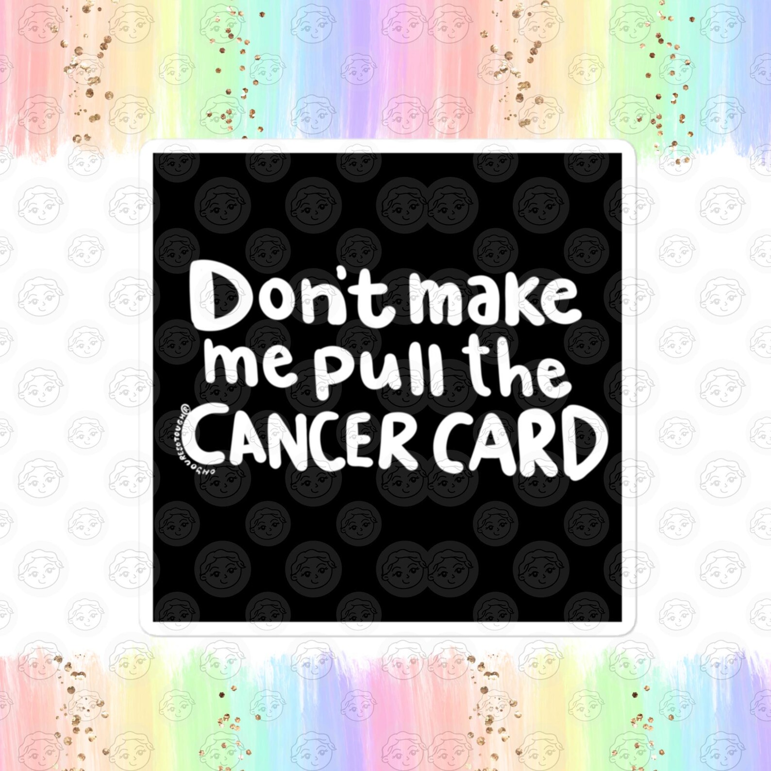 Pull the Cancer Card Sticker - Funny Cancer Sticker - Cancer Support ...
