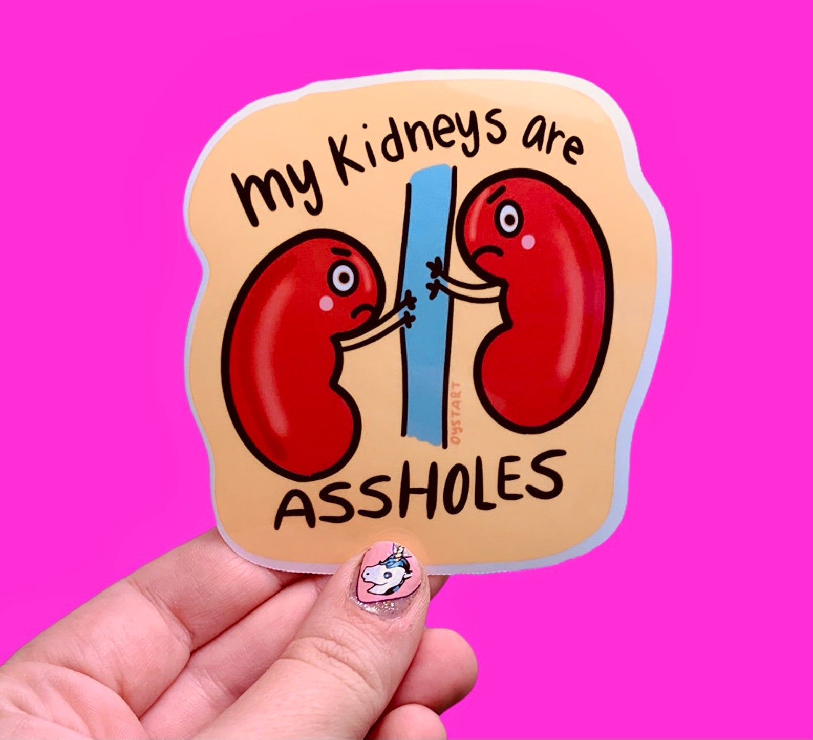 Kidney Disease Sticker Funny My Kidneys are Assholes Etsy