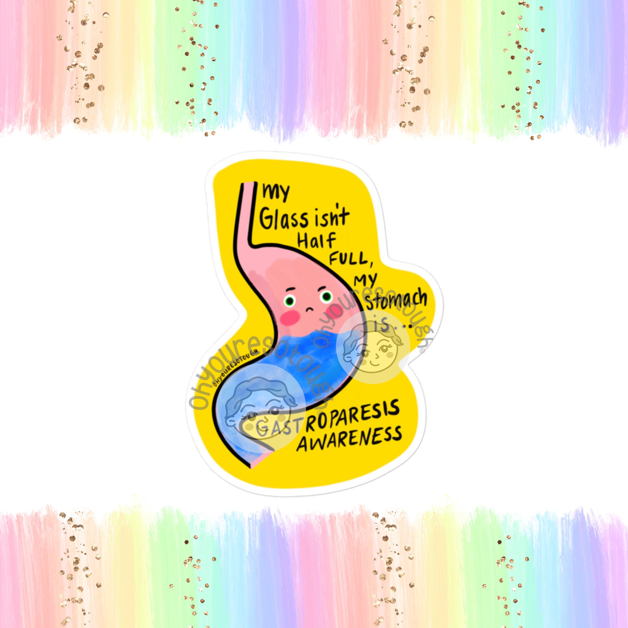 Gastroparesis Sticker Funny - Gastroparesis Awareness - Chronic Illness Sticker - Spoonie Sticker - Stomach Sticker - Gastroparesis Decal
