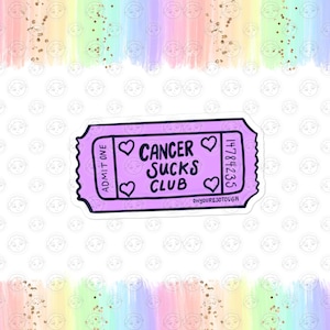 Sticker club Cancer Sucks Version violette - Sticker cancer drôle - Cadeau cancer drôle - Cadeau de soutien contre le cancer - Cadeau survivant du cancer - Cadeau chimio