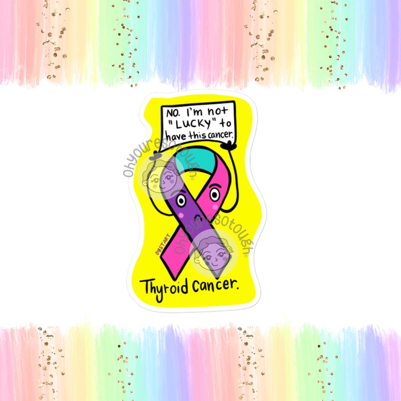 Thyroid Sticker Rwalistic Thyroid Cancer Ribbon Sticker - Thyroid Cancer Sticker - Thyroid Cancer ...