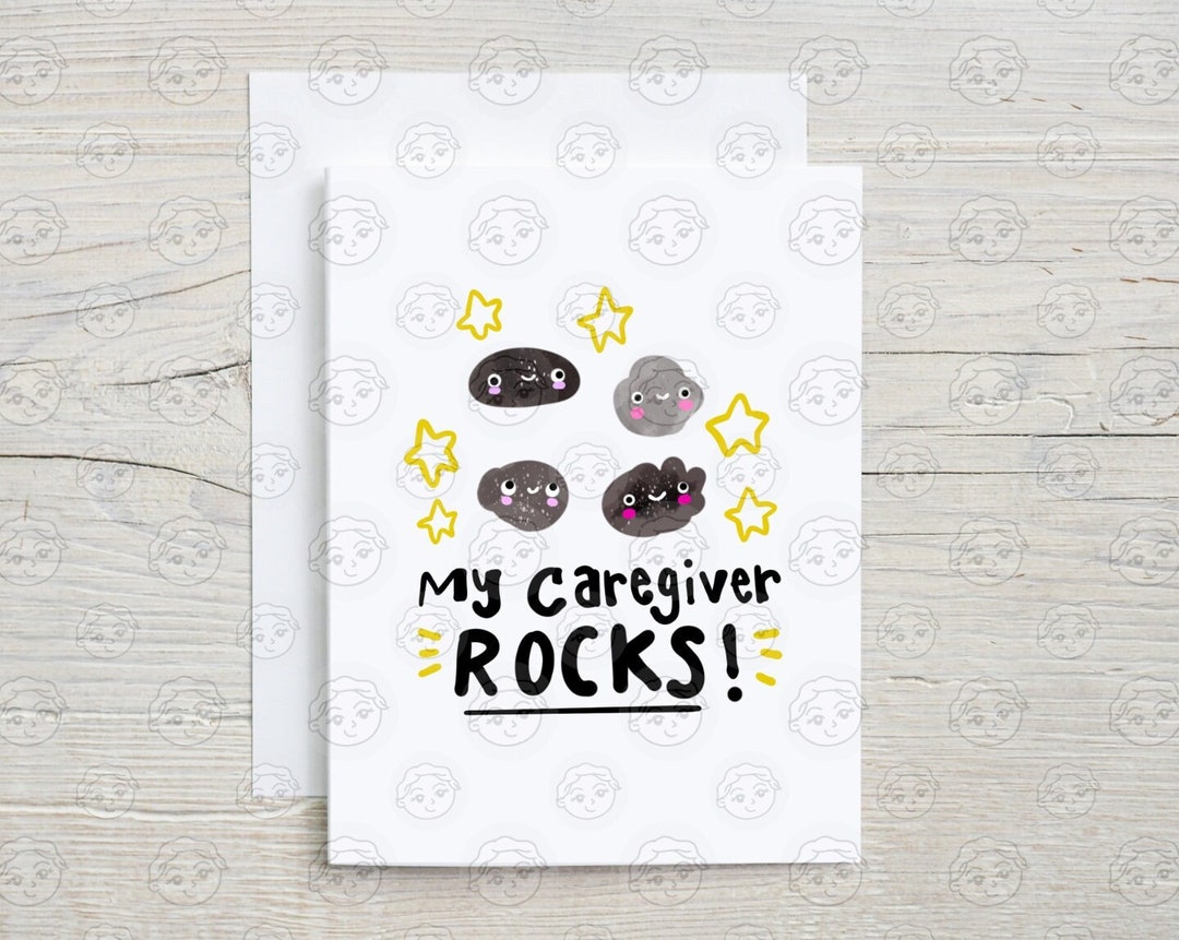 Caregiver Card - Caregiver Thank You Card Cute Funny - Caregiver Gift ...