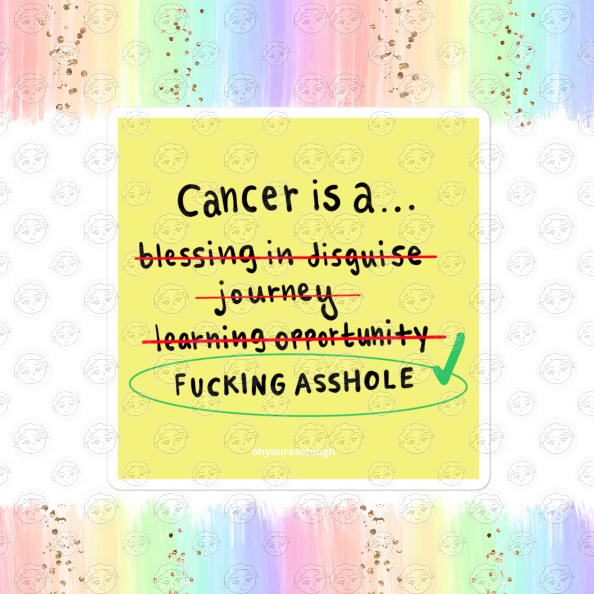 Kanker Sticker Cancer is Not a Journey Sticker - Funny Cancer Sticker - Cancer Patient ...
