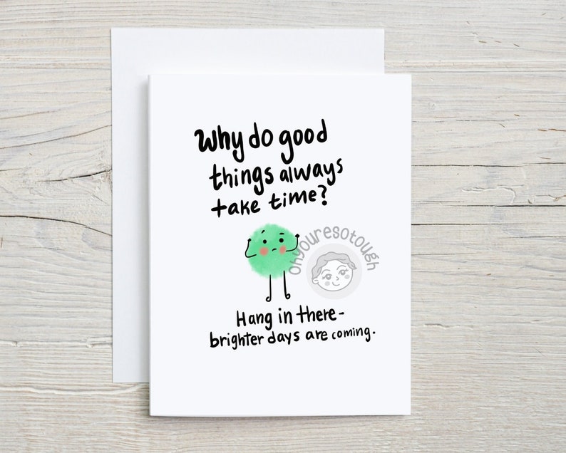 Funny Cute Support Card - Encouragement Card - Inspirational Card ...