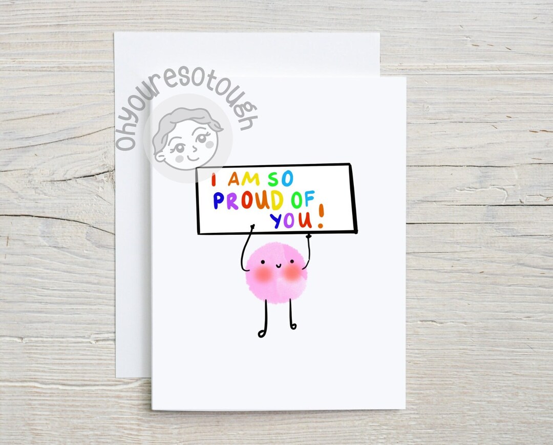 So Proud of You Card - Cute Encouragement Card - Congratulations Card ...