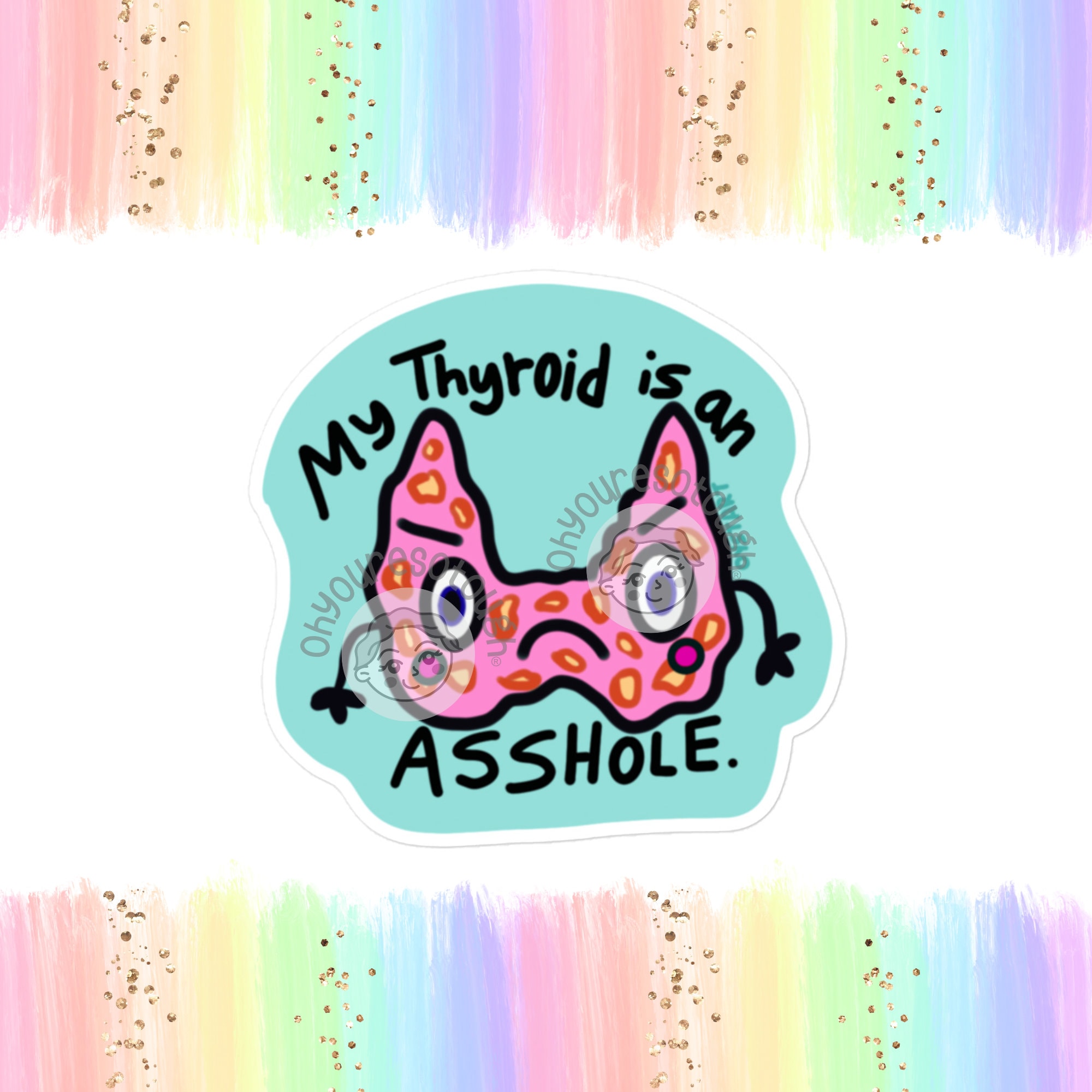 Thyroid Sticker Rwalistic Thyroid Sticker Funny - Thyroid Cancer Sticker - Thyroid Cancer ...