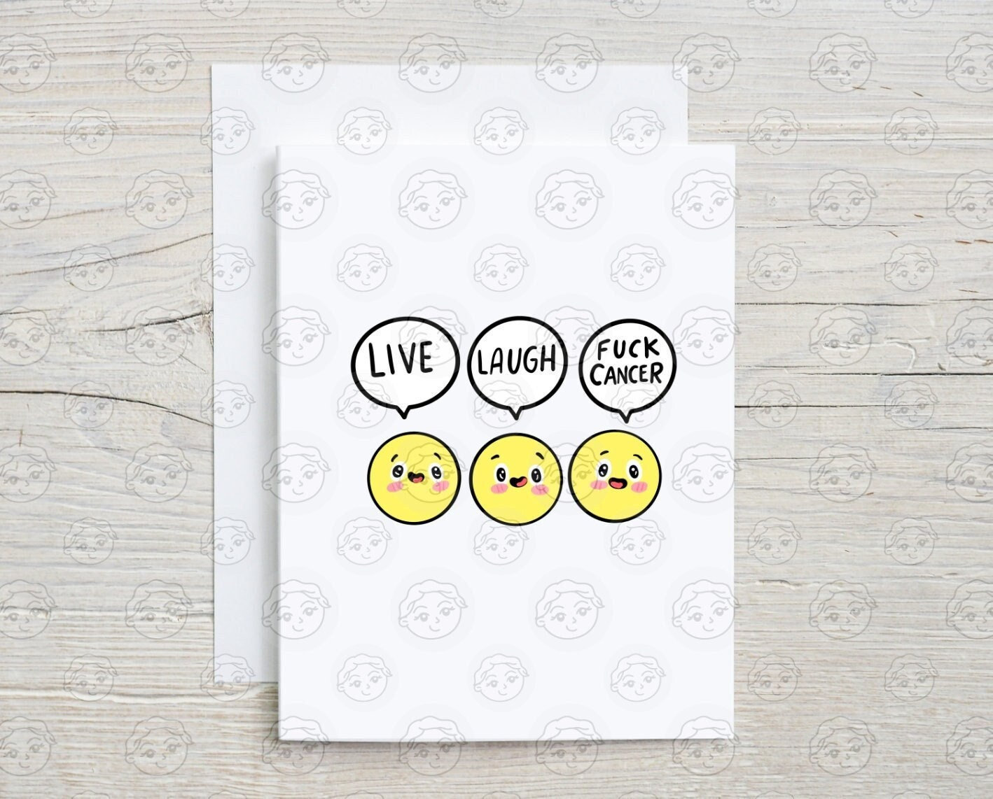 Cancer Greeting Card Funny - Live Laugh F Cancer - Cancer Encouragement - Cancer Fighter - Chemo Gift - Cancer Card - Cancer Fighter Gift
