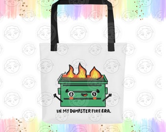 Dumpster Fire Era Tote Bag - Funny Cancer Tote Bag - Spoonie Gift - Chronic Illness Gift - Funny Cancer Gift - End of Chemo Gift