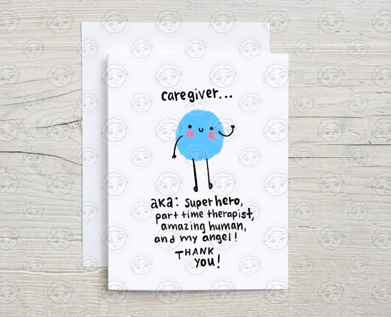 Caregiver Card - Caregiver Thank You Card Cute Funny - Caregiver Gift - Cancer Caregiver Card - Cancer Card for Caregiver - Caregiving Humor