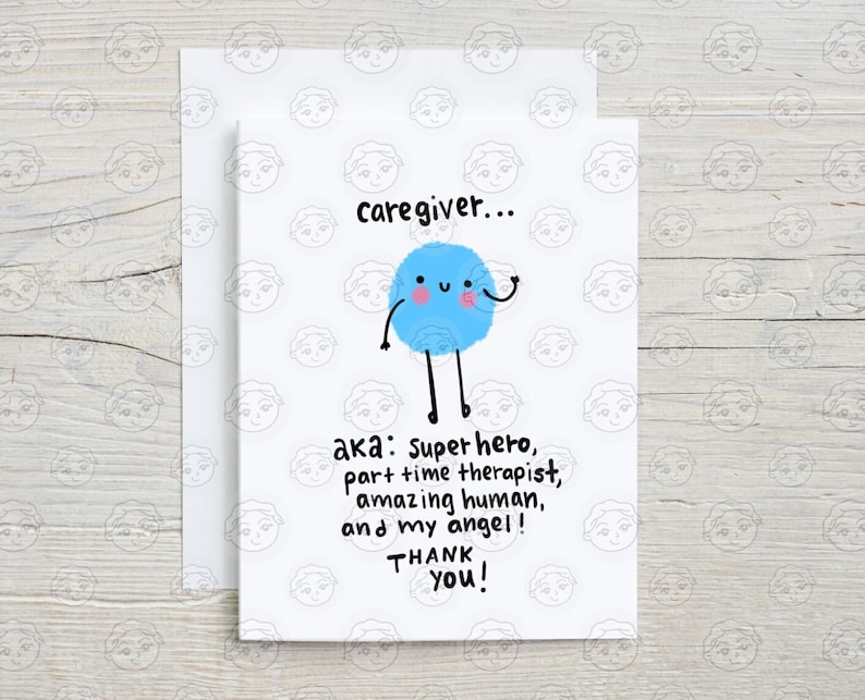 Caregiver Card - Caregiver Thank You Card Cute Funny - Caregiver Gift - Cancer Caregiver Card - Cancer Card for Caregiver - Caregiving Humor image 1