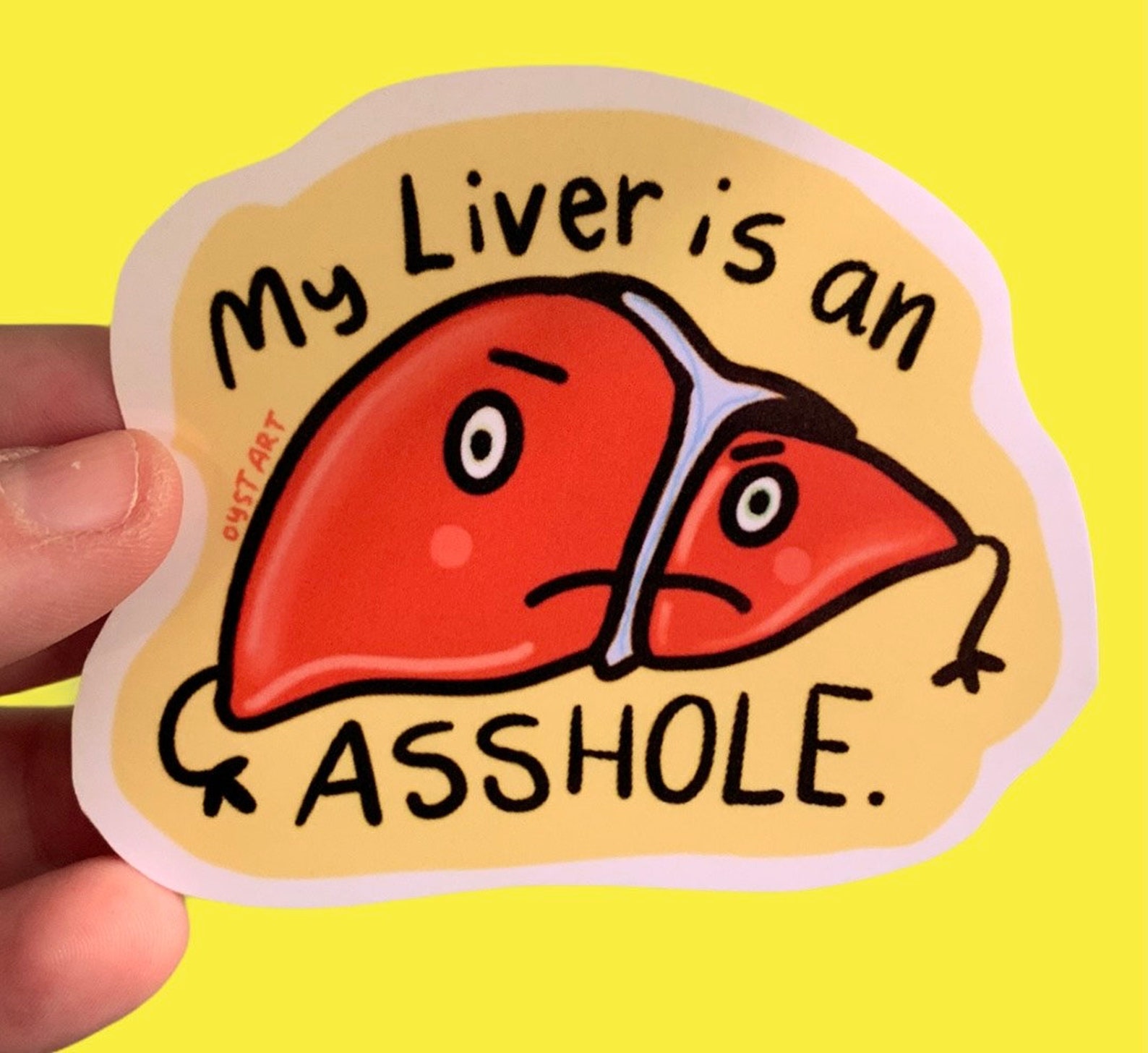 Liver Cancer Sticker Funny My Liver is an Asshole Liver Etsy
