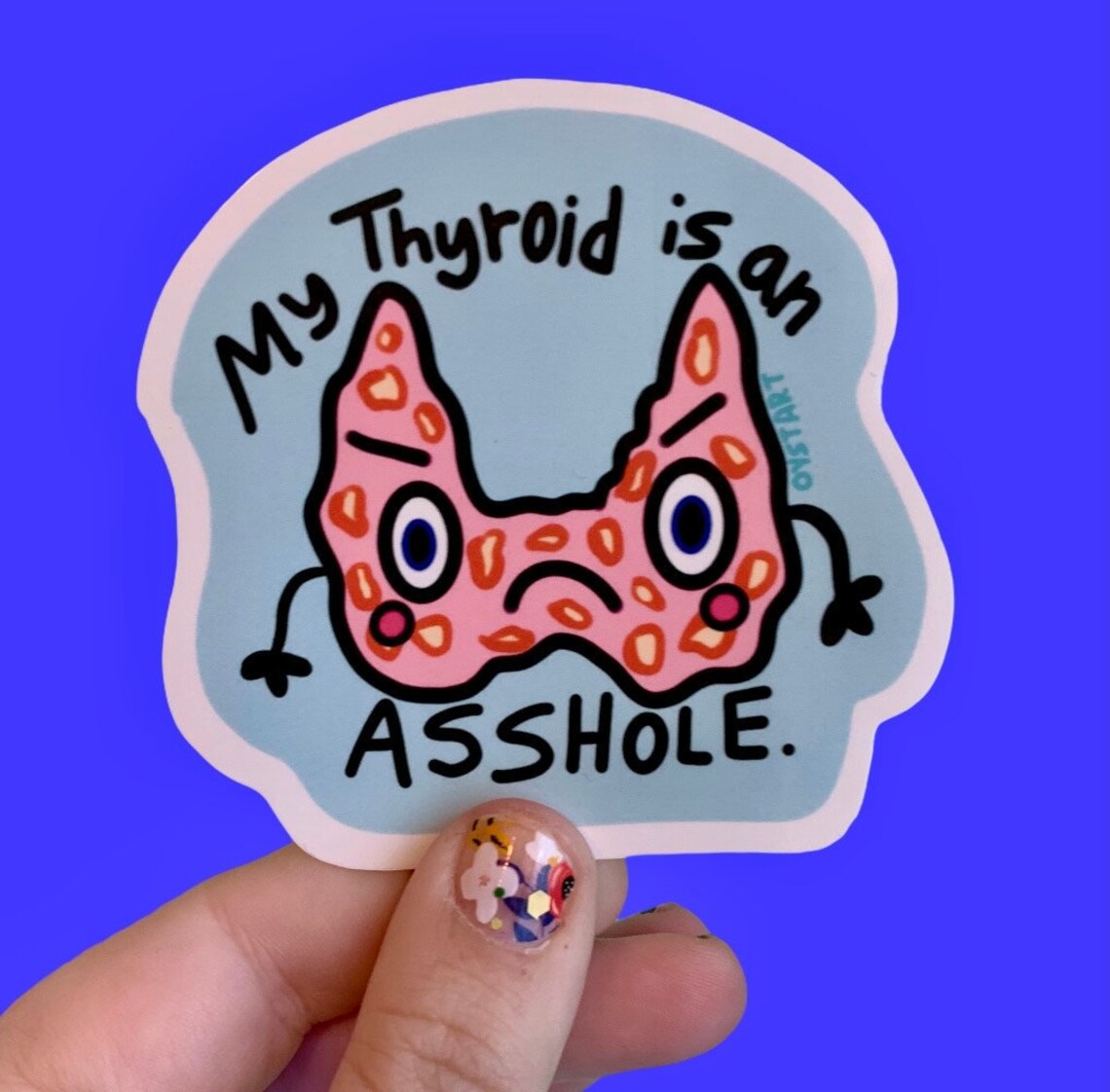 Thyroid Cancer Sticker Funny My Thyroid is an Asshole Etsy