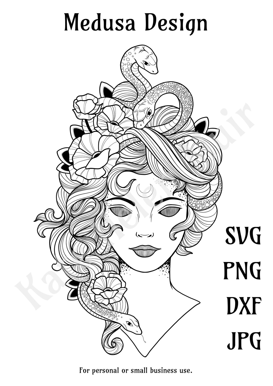 Medusa | Tattoo Design | Vector | Stencil | SVG | PNG | 02 - Etsy
