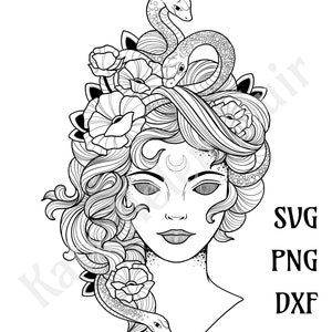 Medusa | Tattoo Design | Vector | Stencil | SVG | PNG | 02