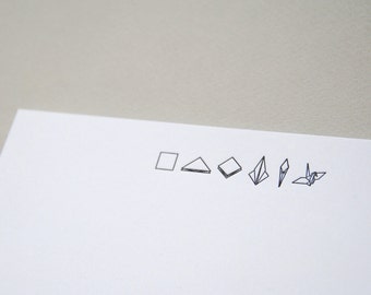 Origami Crane Luxe Letterpress Notecard | Origami Collection | Howl Paper Studio