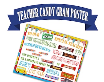Candy Bar Poster Etsy