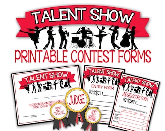 Talent Show druckbare Wettbewerbsformulare, Talent Show Participation Awards, Talent Show Awards, Talent Showcase, Talent Show Judges Ribbons