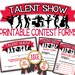 Talent Show Printable Contest Forms Talent Show Participation - Etsy