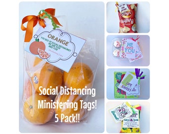 Social Distancing Ministering Gift Tags, Pandemic Ministering Ideas, Ministering Card, Ministering Handout, LDS Ministering, Printable Tag