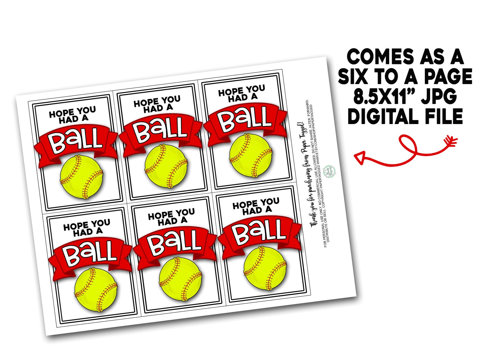 Softball Treat Tags Softball Good Luck Favor Tags Hope You Etsy