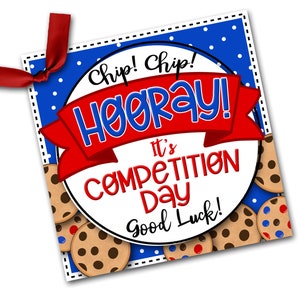 Leckerli Tag, Chip Chip Hooray It es Competition Day, Dance Team Geschenk, Cheer Team Treat Tags, Competition Tags, Cookie Tags