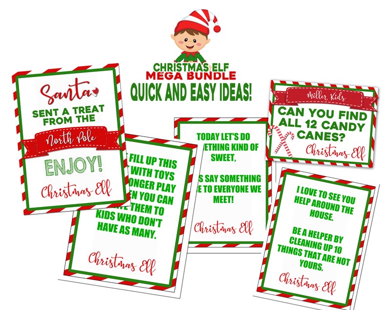 Elf Idea, Easy Elf Ideas, Printable Elf Ideas, Quick Elf Ideas, Family Tradition, Christmas Elf Idea, Last Minute Elf Printable, Mega Bundle image 7