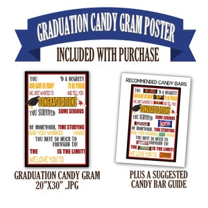 Graduation Candy Gram Poster, Candy Bar Poster, Graduation Gift, End of ...