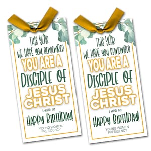 2024 Junge Damen Geburtstagsgeschenkanhänger, Junge Damen Geburtstagsgeschenk Anhänger, Ich bin ein Anhänger Jesu Christi, LDS Junge Damen 2024, Junge Damen