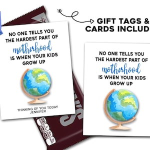 Moederschap kaart, volwassen kinderen moederschap cadeau tag, kind verlaten huis kaart, missionaris moeder kaart, graduatiegift voor ouder, afdrukbaar