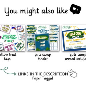 Young Women Girls Camp Secret Sister Cards, LDS Young Women Girls Camp, Editable, LDS Girls Camp ...