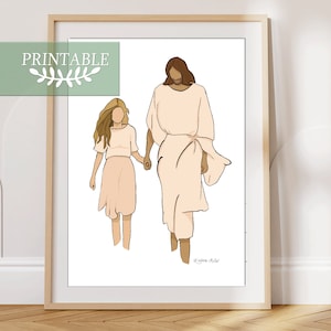 Walk With Me, Come Follow Me 2026, Christ Portrait, Religious Art, Gift for Young Women,  Gift for YW, Printable, LDS Art, 2026 Youth