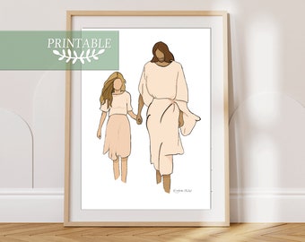 Walk With Me, Come Follow Me 2026, Christ Portrait, Religious Art, Gift for Young Women,  Gift for YW, Printable, LDS Art, 2026 Youth