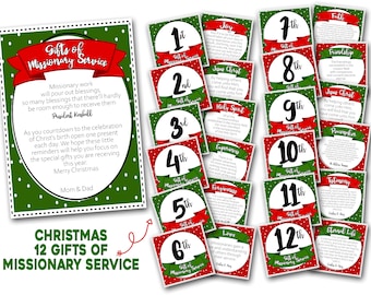 12 Days of Christmas Missionary Gift, Missionary Countdown to Christmas, 12 Days of Christmas, Missionary Christmas Gift, Package, LDS