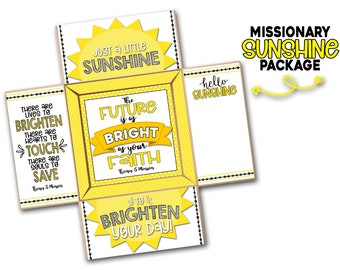 LDS Missionary Sunshine Care Package, Printable Missionary Box Decorations, Missionary Mail, Missionary Gift, LDS Missionary Package, Bright