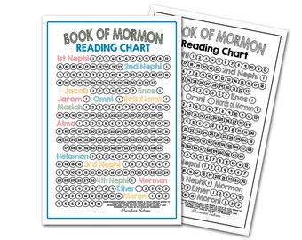 Book of Mormon Reading Chart, Printable Book of Mormon Reading Chart, Book of Mormon Handout, Printable Instant Download, Reading Poster