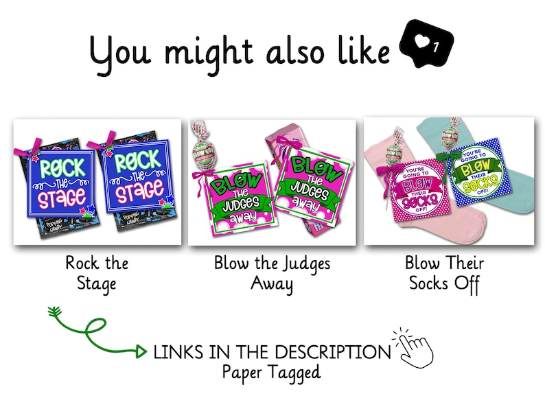 Cheerleading Good Luck Favor Tags, You Rock Now Make That Routine Pop ...