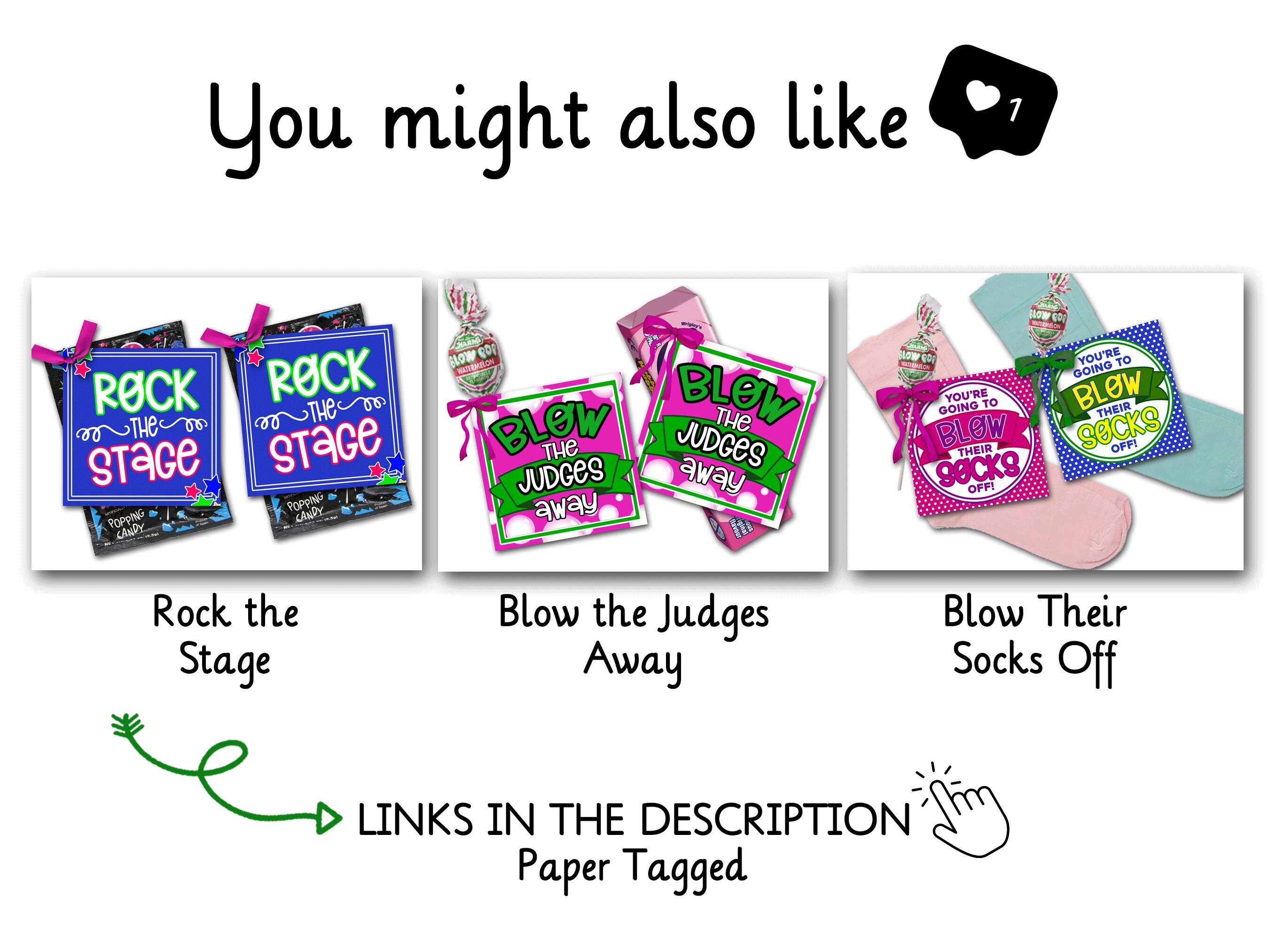 Cheer Luck Rocks Cheerleading Good Luck Favor Tags, You Rock Now Make That Routine Pop ...